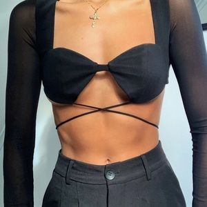 Princess Polly titan Long sleeve top in black